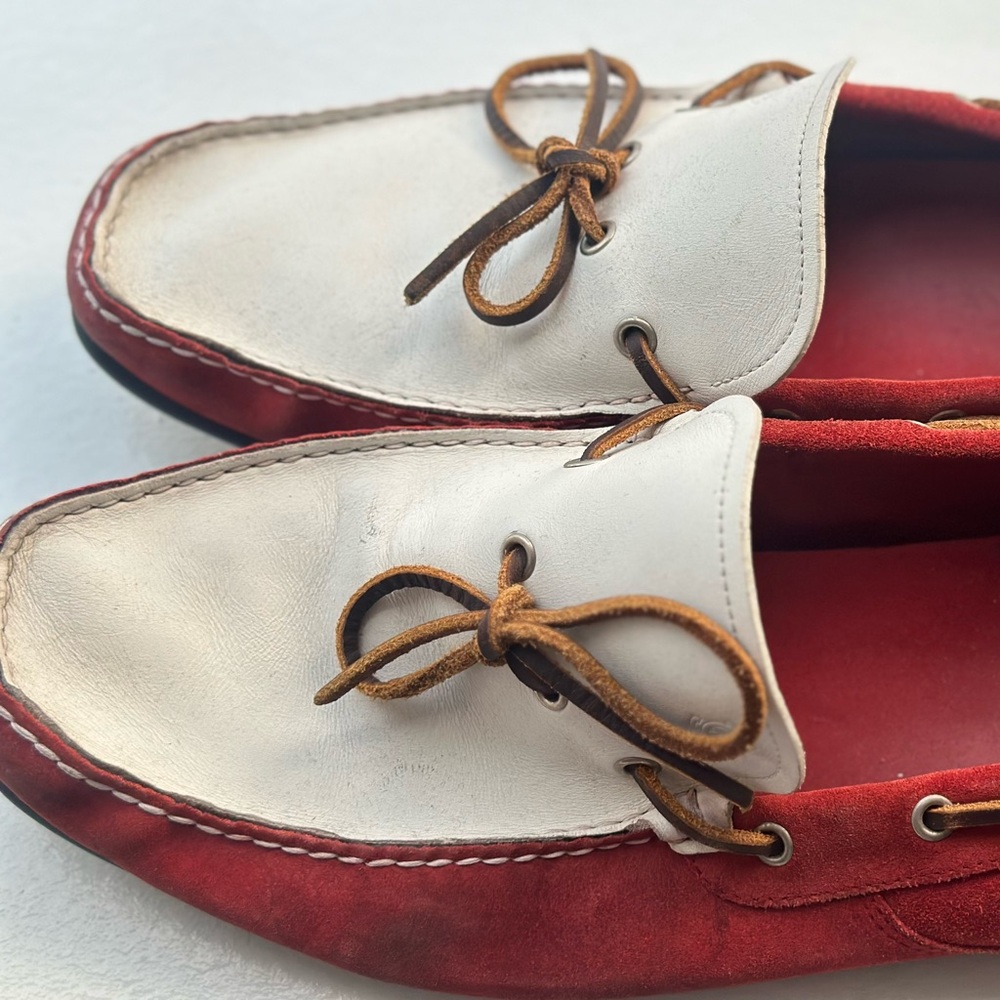 Red and white Salvatore Ferragamo shoes